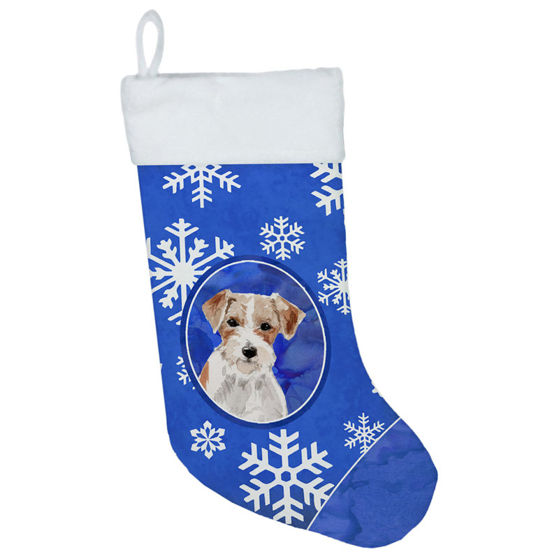 Chaussette de noël winter flocons de noël, Jack Russell terrier