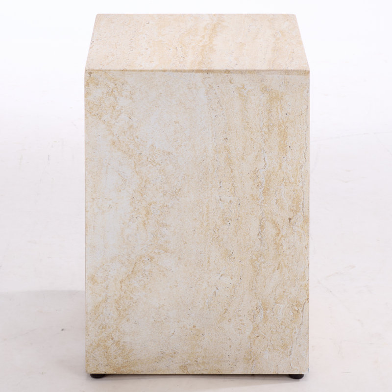 Aurielle Cube Accent Table, Travertine