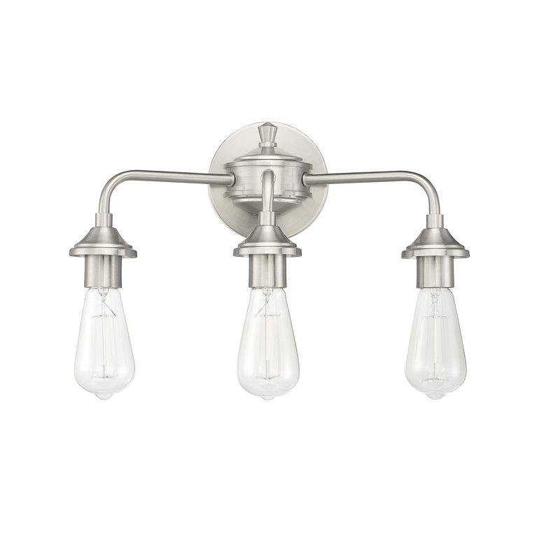 Éclairage pour meuble-lavabo 3 lumières Upney, Nickel poli brossé
