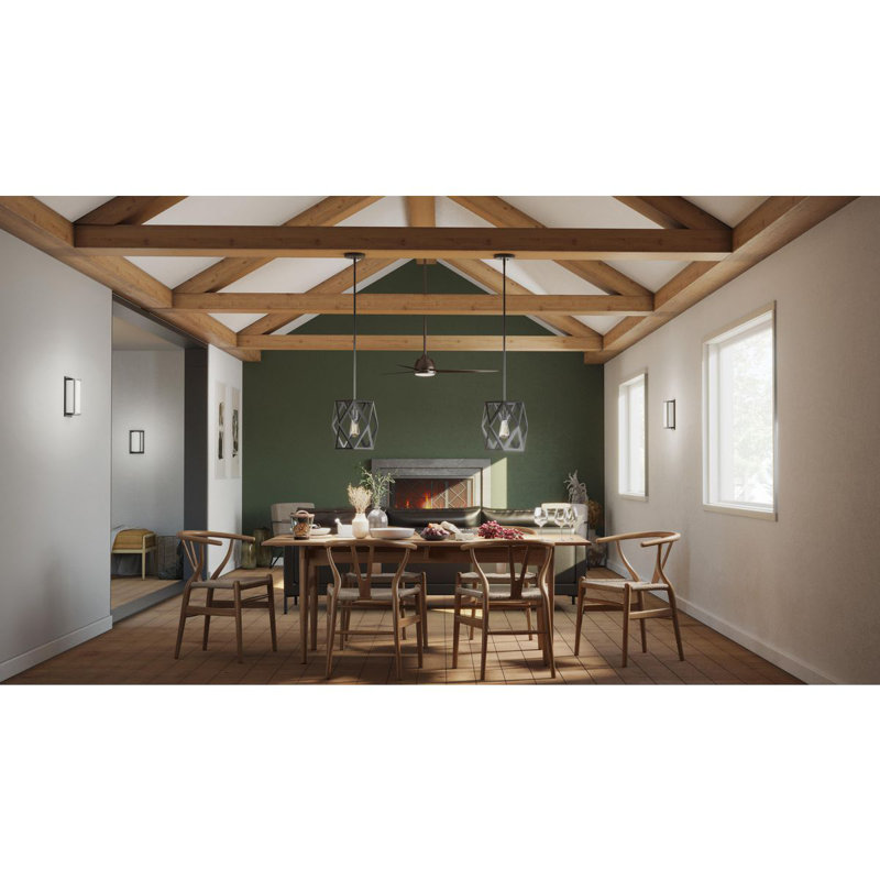 Luminaire suspendu géométrique 1 lumière Galyna, Noir mat