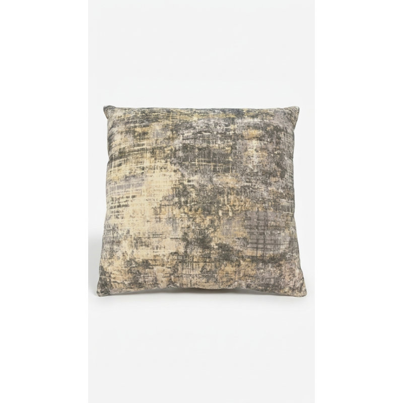 Square Cotton Pillow Cover & Insert, Beige Abtract