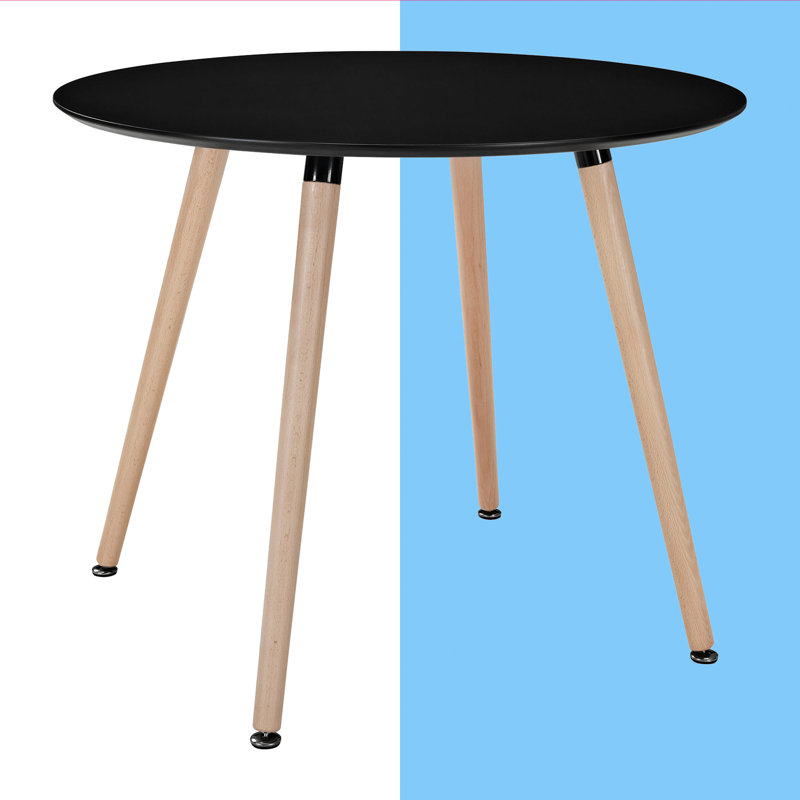 Contemporary 36" Round Beechwood Dining Table in Black