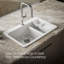 Kohler Riverby 33" x 22" x 9.63" Top-Mount Large/Medium Double-Bowl Kitchen Sink with Accessories and Single Faucet Hole