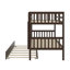 Lit superposé simple au-dessus de simple en bois d'hévéa avec lit gigogne, convertible en 2 lits-1174660870