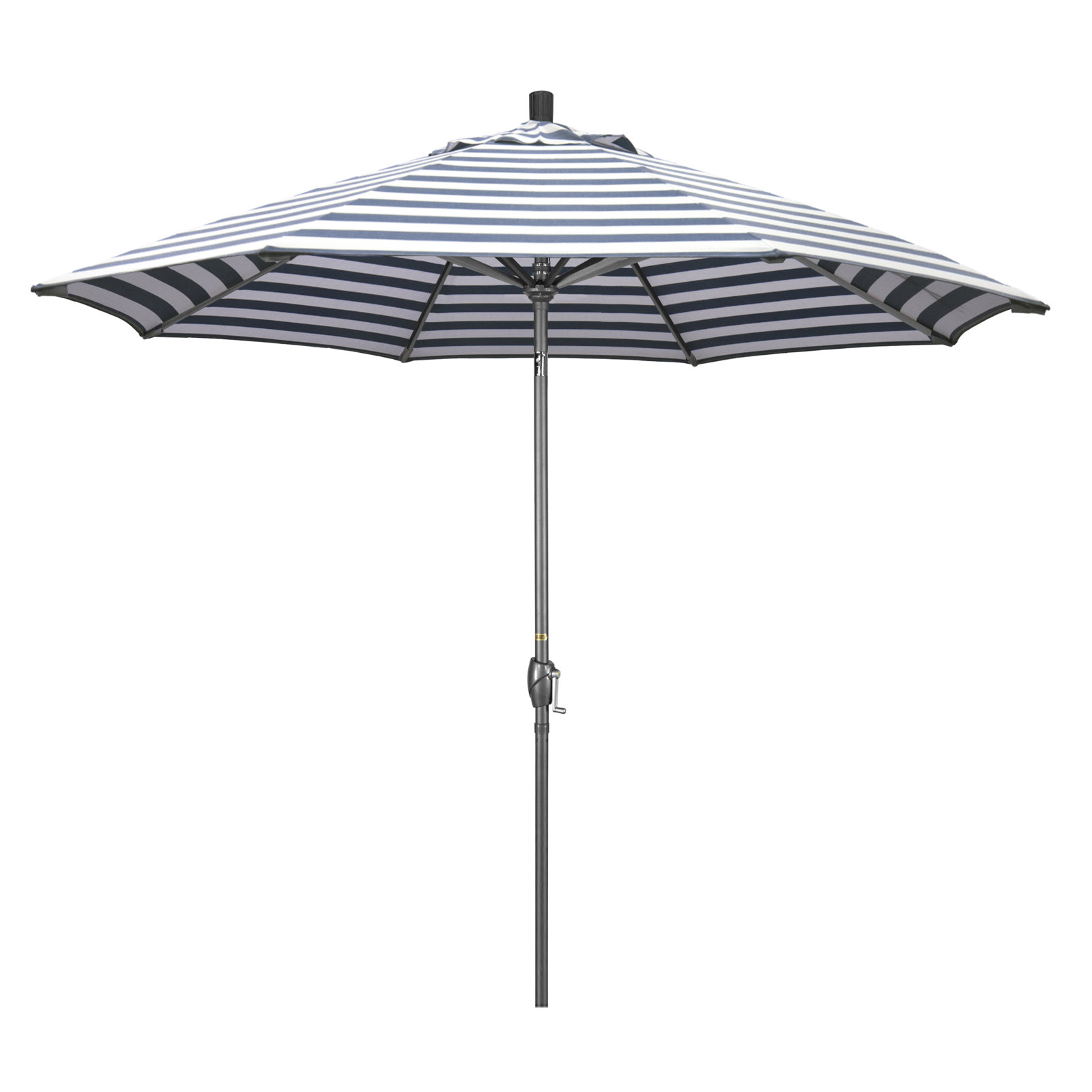 Iuka 9' Umbrella, Navy White Cabana Stripe