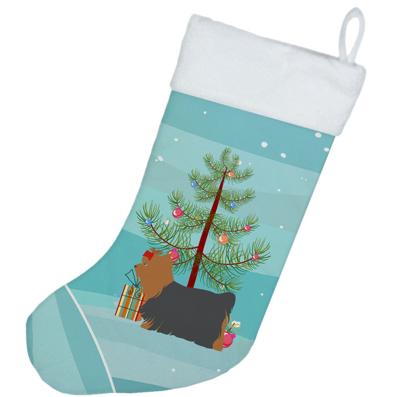Chaussette de noël joyeux de noël, Yorkshire Terrier Yorkie