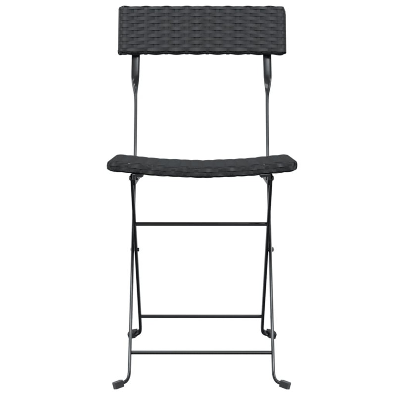Alco Folding Patio Dining Side Chair, Black