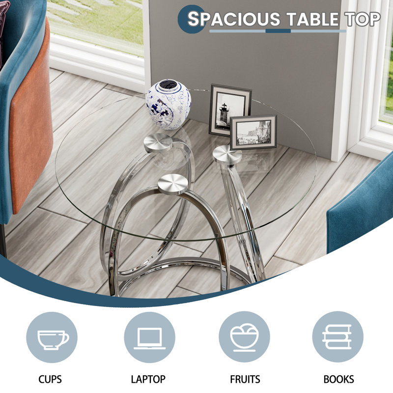 Table de bout Paloalto Exilda, Chrome