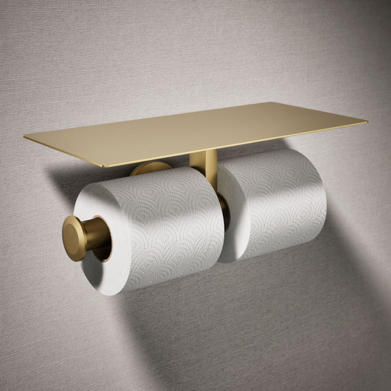Components™ Covered Double Toilet Tissue Holder, Vibrant Brushed Moderne Brass