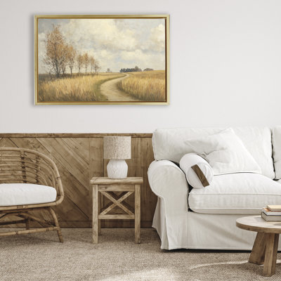 Wheat Road Path Floating Frame, design by Petal Prints Design