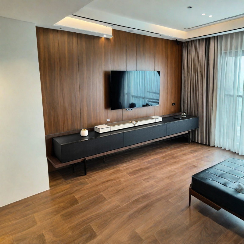 Meuble télé Italian Minimalist, H 17,7 po x L 86,6 po x l 19,7 po
