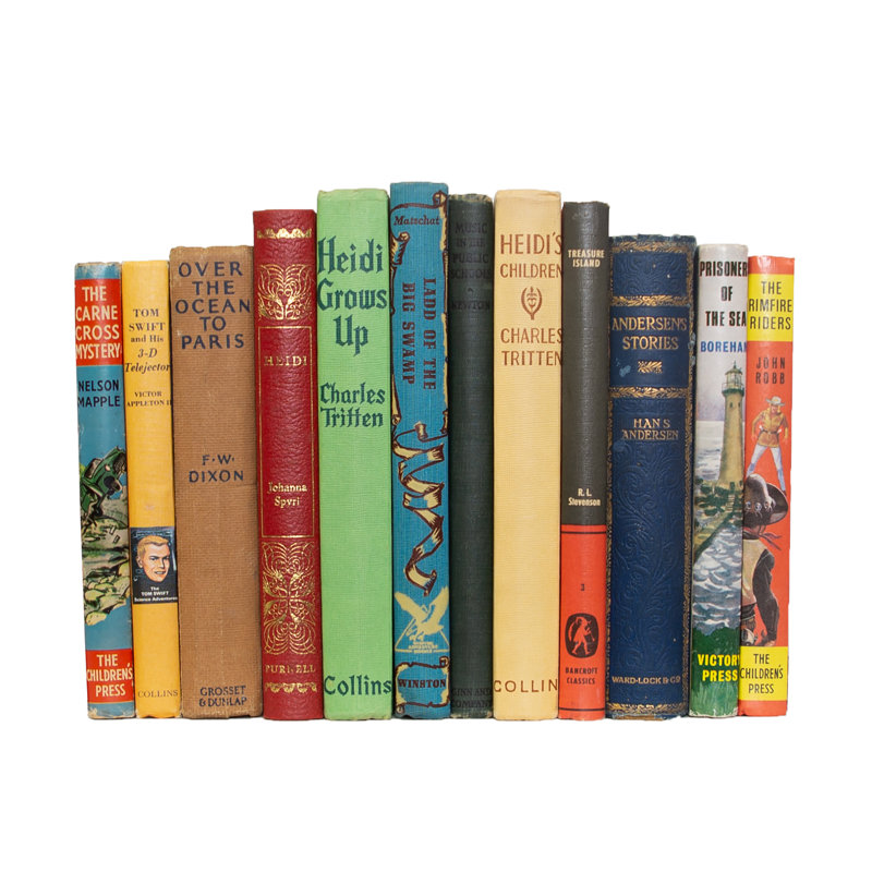 Decorative Books - Vintage Children's Book Bundle - 1 Foot of Subject Books