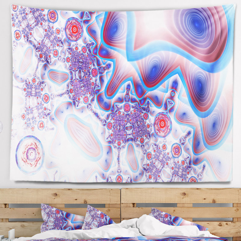 Tapisserie florale avec cellules extraterrestres, H 50 po x l 60 po
