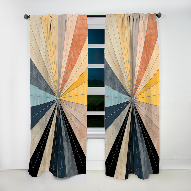 Mid-Century New Balance Abstract Geometrics III - Abstract Blackout Curtain - 1 Panel, 52" W x 90" L