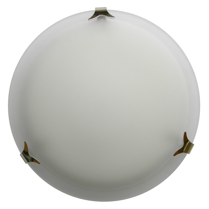 Burban Glass Flush Mount, Satin Steel