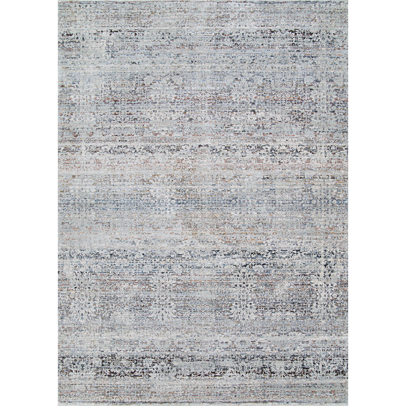 Versus Floral Antique Beige Greystone Fringed Area Rug, Rectangle 3'9" x 5'4"