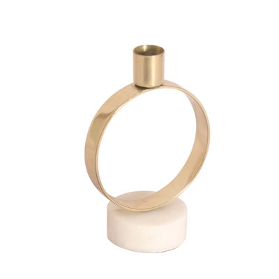 Porte-bougie rond en marbre 6 po