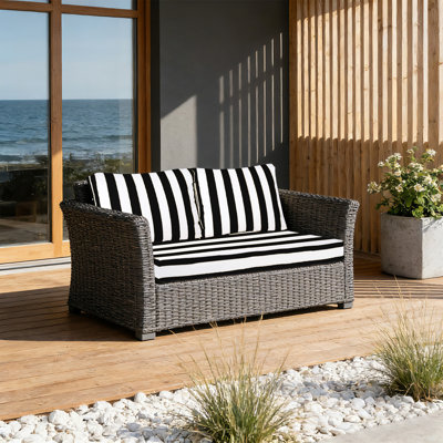 48" X 24" Waterproof Outdoor Loveseat Cushion Set, Patio Furniture Replacement