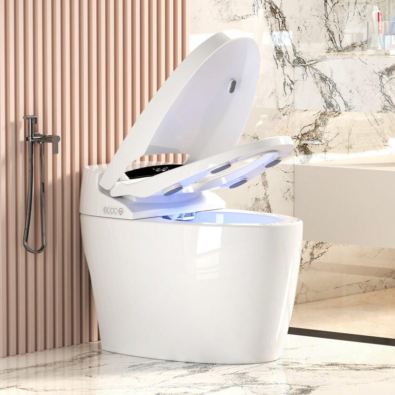 Toilette intelligente bidet intelligente avec ouverture / fermeture automatique, sécheuse et eau chaude pour une hygiène et un confort améliorés