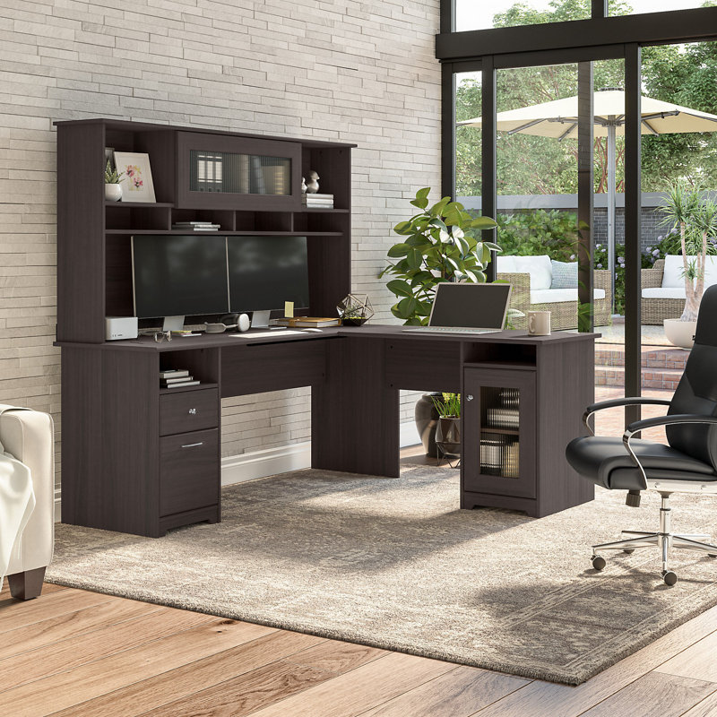 Paelynn 72'' Desk, 66.3" H x 71.69" W x 68.5" D, Black