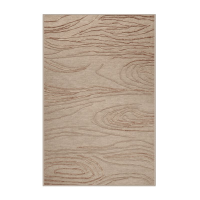 Machine Washable Abstract Beige Area Rug