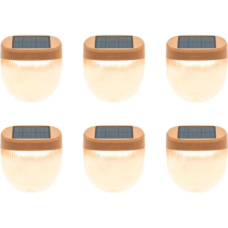 Add ons Rippled Outdoor Waterproof Solar Powered Integrated LED Deck Light Pack (Set of 6), Gray