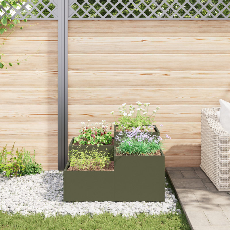 Planter Box, Olive, 48cm H x 100cm W x 100cm D