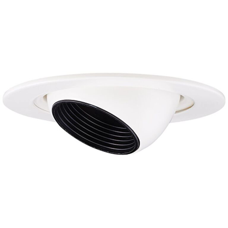 Garniture encastrée basse tension 4 po, Blanc / Noir