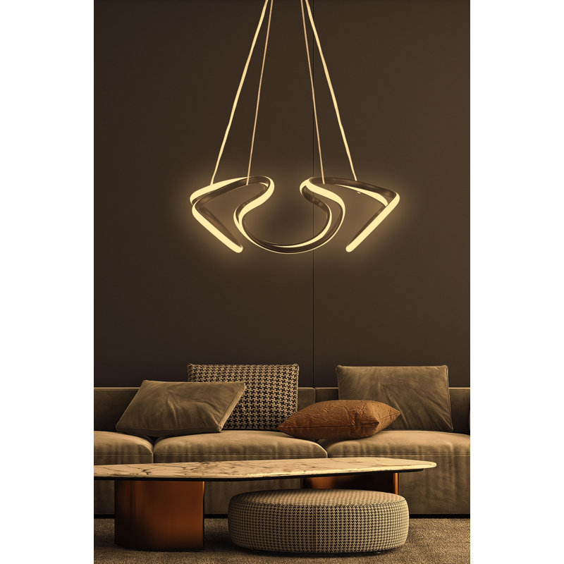 Elegant Adjustable Chandelier, Black Aluminium Body, 21.7 x 21.7 x 7.9 inches | Height Adjustable 0-31.5 inches | LED Socket 4000K, 60-80 Watts | Modern Lighting Fixture for Living Room & Dining Areas, Stylish & Functional Design