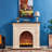 Beige Solid Wood Electric Fireplace-891376496