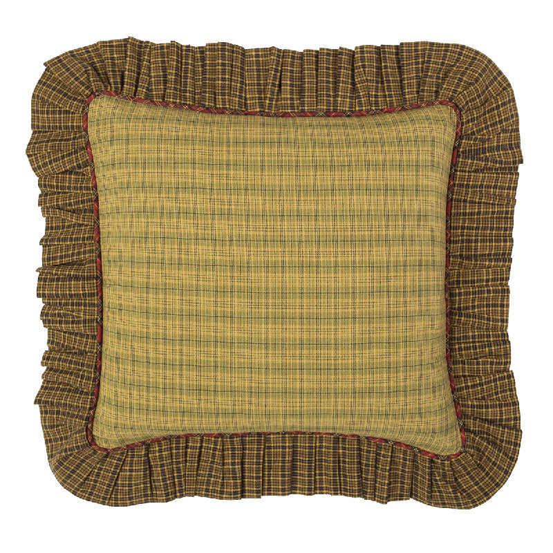 Tea Cabin Plaid Cotton Reversible Throw Pillow