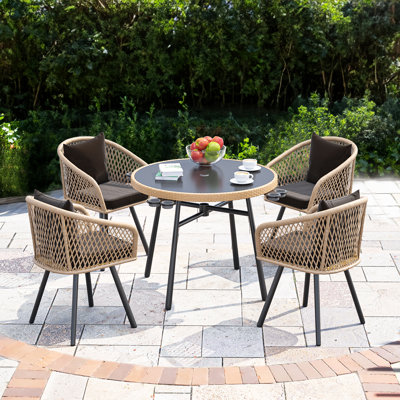 Zayuri Round 4 - Person Outdoor Dining Set by Latitude Run