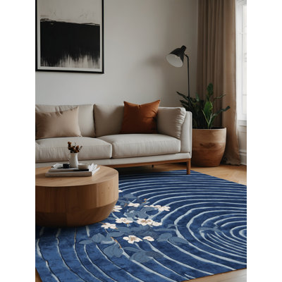 Machine Washable Blue Area Rug
