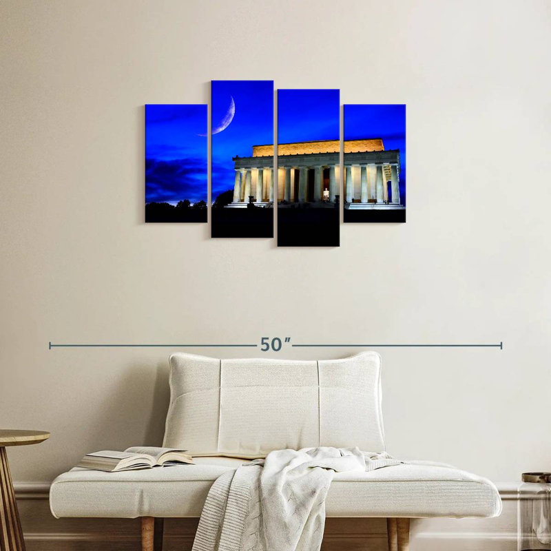 Lilie Lincoln Memorial la nuit, H 22 po x l 36 po