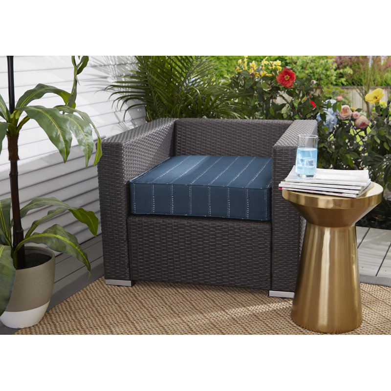 Dufresne Outdoor 3'' Dining Chair Cushion, Canvas Trueblue Sunbrella® Canvas, 3" H x 20" W x 20" D