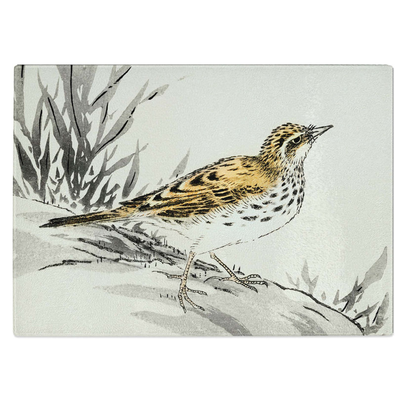 Tempered Glass Chinese Tree-Pipit Chopping Board, 39 cm W x 28.5 cm L