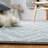 Metro Hand Tufted Wool/Cotton Ikat Rug in Blue/Ivory-1213832987