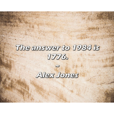 Alex Jones Quote: The answer to 1984 is 1776.