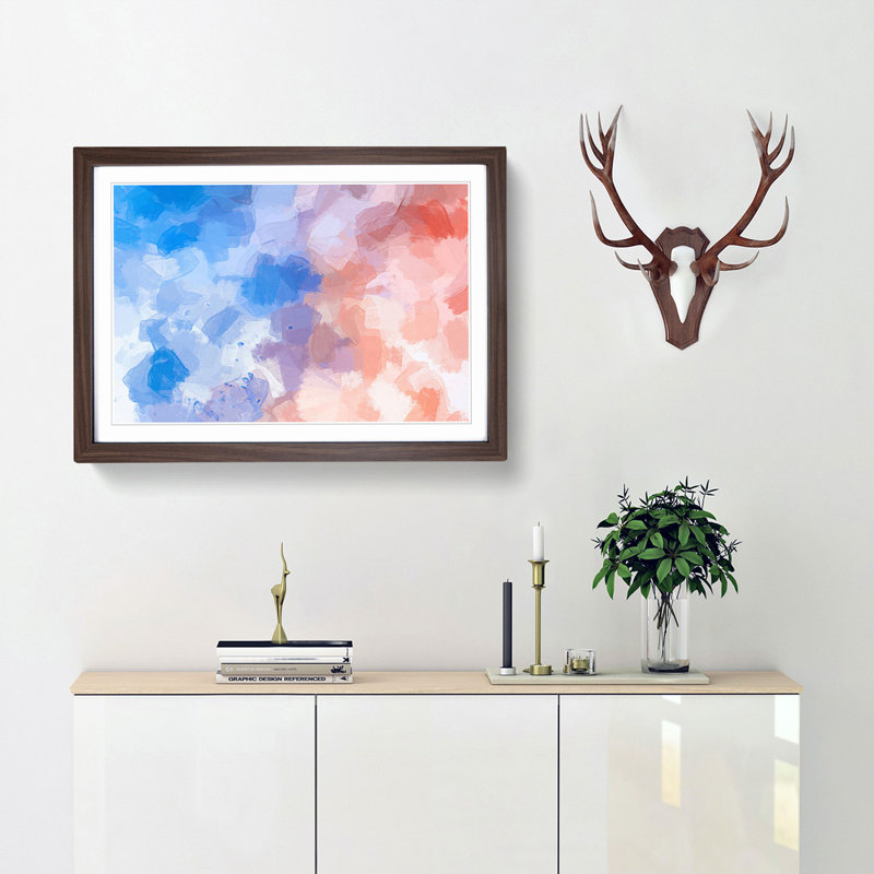 Taking Chances in Abstract - Wall Art, 27cm H x 36cm W x 2cm D, Walnut Single Picture Frame Wood