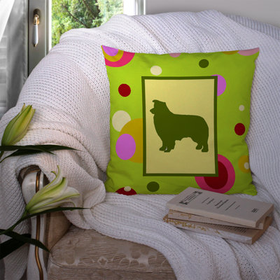 Coussin décoratif intérieur/extérieur à points pois collie border