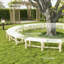 Banc de jardin en bois semi-circulaire (naturel)