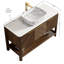 Meuble-lavabo moderne avec rangement spacieux, noyer foncé, blanc de Carrare