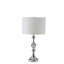 Lampe de table en métal de 29,5 pouces de hauteur «Leona», finition chromée, accents de cristal