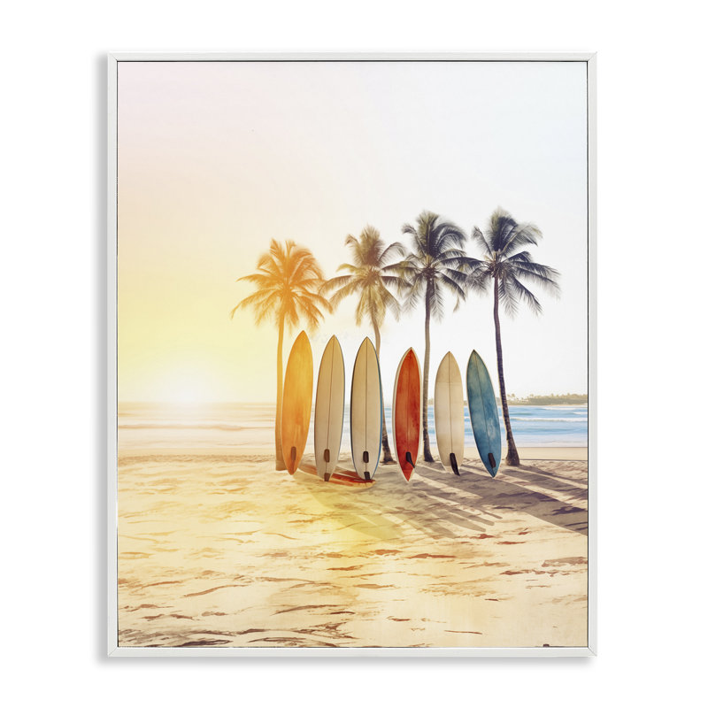 Planche de surf aux couleurs vives Stupell Industries, estampe numérique par Arlington Prints, H 30 po x l 24 po