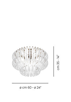 Ecos 3 - Light Flush Mount, White Striped, Matte Bronze