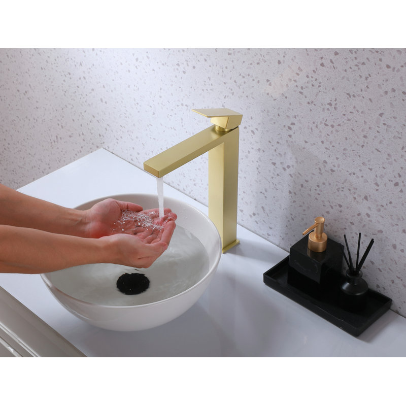 Jakob Single-handle Bathroom Faucet, Brushed Gold