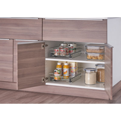 TRINTY PRO EcoStorage Chrome Steel Wire in Cabinet Sliding Drawer (2-Pack)