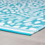 Tapis d'intérieur / extérieur à motif floral turquoise / blanc Wendy-984772300