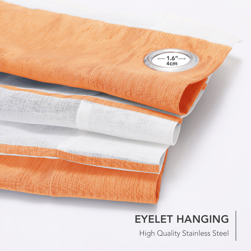 Dearious Sheer Curtain Pair, Width 140 x Drop 229 cm, Orange