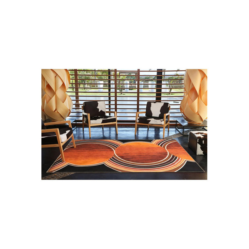 Round Woven Base Machine Washable Rug, Round 3'3" Rug Pad Included